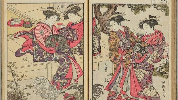 江戸風俗を表した錦絵！青楼美人合姿鏡とは何か？
